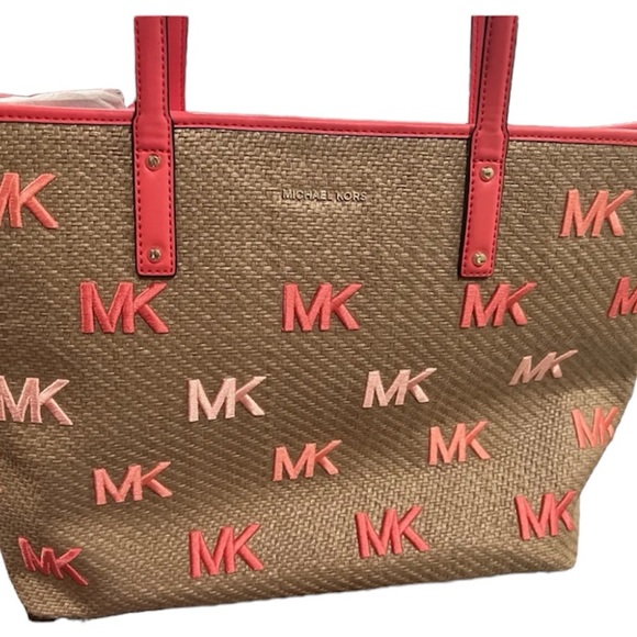 Michael Kors Carter Bag Large Tote in Dahlia Orange and Brown $258 - Picture 2 of 10